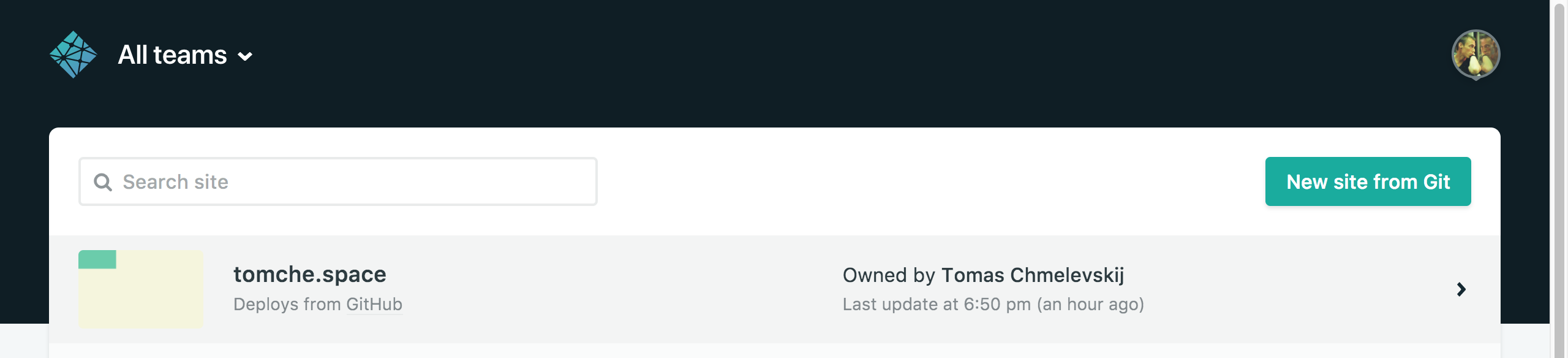 Netlify Main Menu